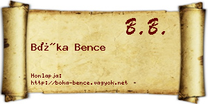 Bóka Bence névjegykártya